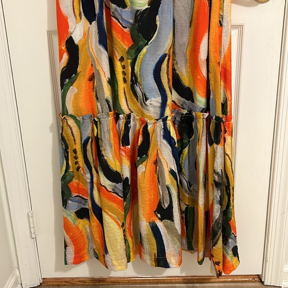 Anthropologie Maeve Suzannah Colorful Rainbow Abstract Print Maxi Dress Size 2X - Picture 12 of 16